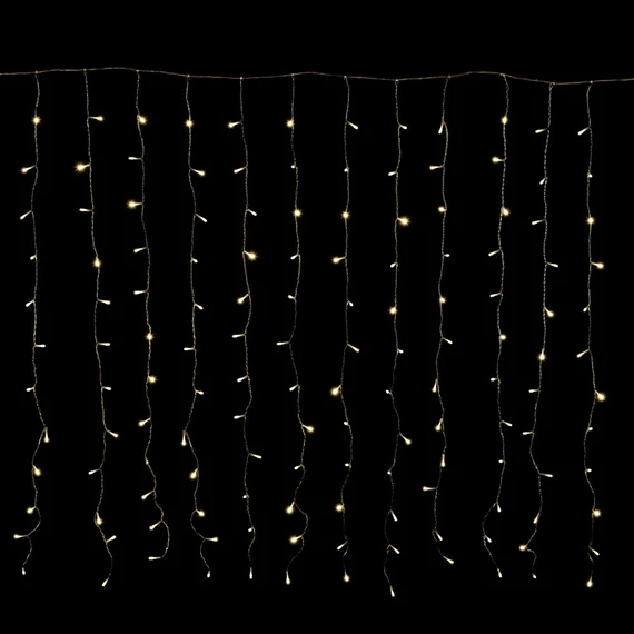 Crystalline toldható LED fényfüggöny 0,9x2 m, 192 db meleg fehér LED, átlátszó kábel