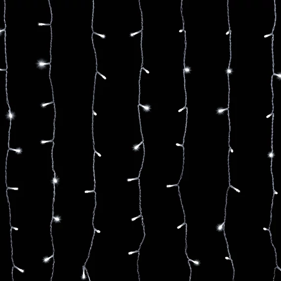 Crystalline toldható LED fényfüggöny 0,9x2 m, 192 db hideg fehér LED, átlátszó kábel