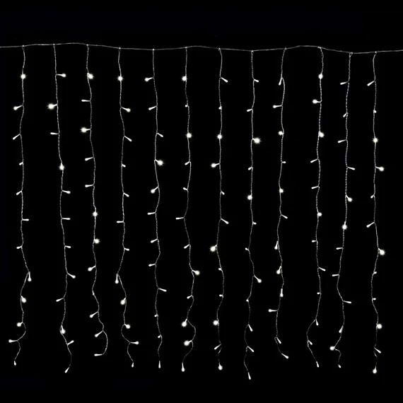 Crystalline toldható LED fényfüggöny 0,9x2 m, 192 db hideg fehér LED, átlátszó kábel