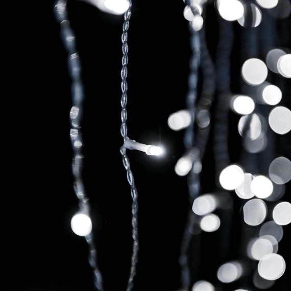 Crystalline toldható LED fényfüggöny 0,9x2 m, 192 db hideg fehér LED, átlátszó kábel