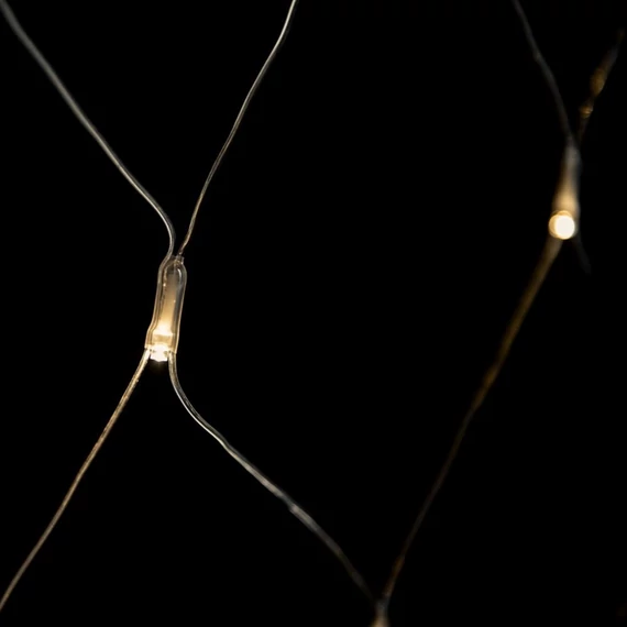 Crystalline toldható LED fényháló 2x1 m, 96 db hideg fehér LED, átlátszó kábel