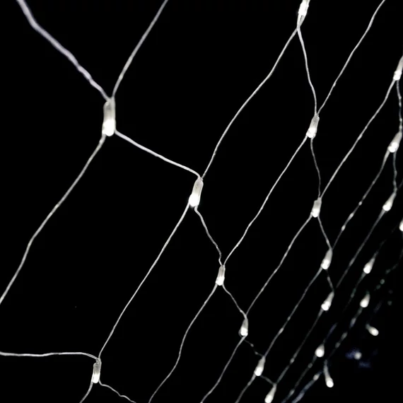 Crystalline toldható LED fényháló 2x1 m, 96 db meleg fehér LED, átlátszó kábel