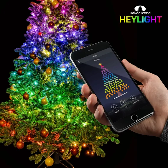 Heylight okos fényfüzér 20 m, 200 db RGB LED