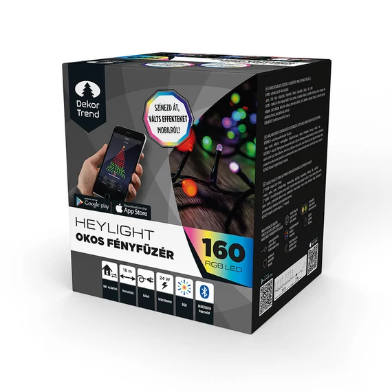Heylight okos fényfüzér 16 m, 160 db RGB LED