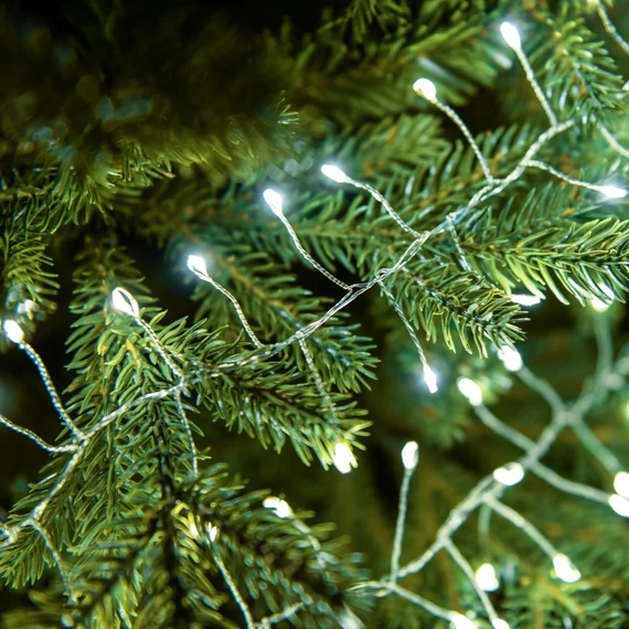 Tündérfény girland 3 m, 300 db hideg fehér LED, ezüst kábel
