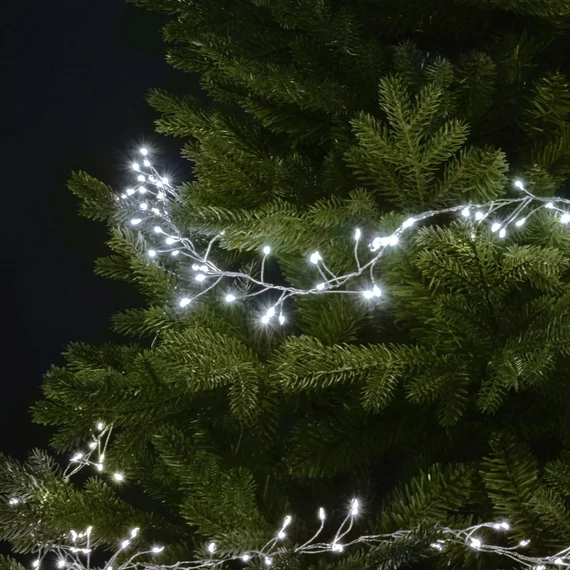 Tündérfény girland 3 m, 300 db hideg fehér LED, ezüst kábel