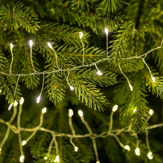 Tündérfény girland 7 m, 700 db hideg fehér LED, ezüst kábel