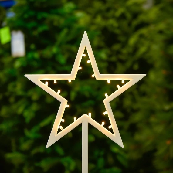 Csillag ablakdísz 39 cm, meleg fehér LED