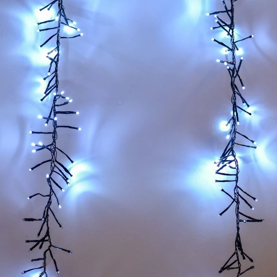 Meteor fényfüggöny 2x1 m, 480 db hideg fehér LED, fekete kábel
