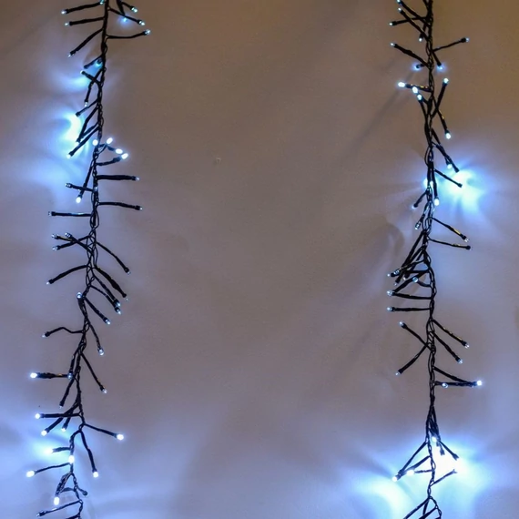 Meteor fényfüggöny 2x1 m, 480 db hideg fehér LED, fekete kábel