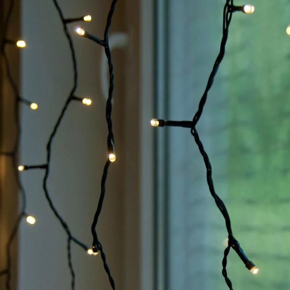 Kültéri LED fényfüggöny 1x4 m, meleg fehér