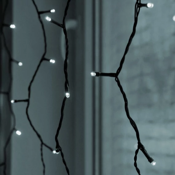 Kültéri LED fényfüggöny 1x2 m, hideg fehér