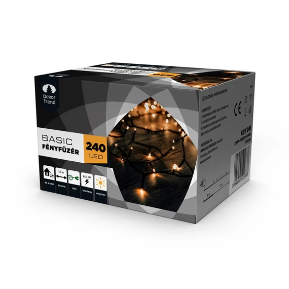 Dekortrend Basic fényfüzér, 240 db meleg fehér LED