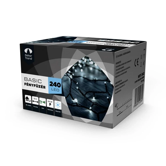 Dekortrend Basic fényfüzér, 240 db hideg fehér LED