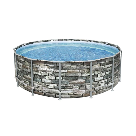Bestway Curacao fémvázas medence szett, 427x122 cm, kő hatású