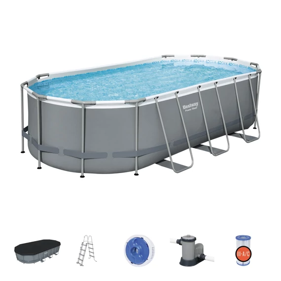 Kép 3/3 - Bestway KRK ovális fémvázas medence szett 549x274x122 cm
