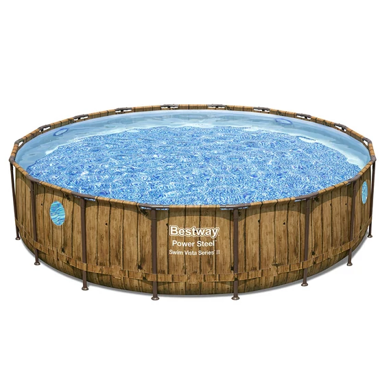Bestway Bora Bora fémvázas medence szett 549x122 cm, fa hatású