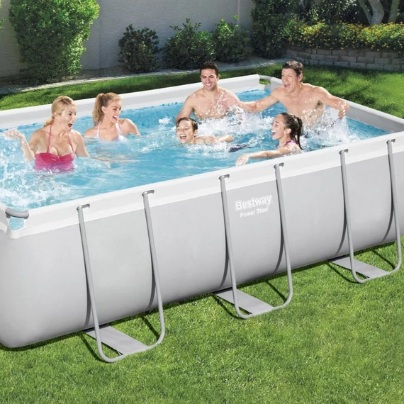 Kép 2/3 - Bestway Capri szögletes fémvázas medence szett 404x201x100 cm