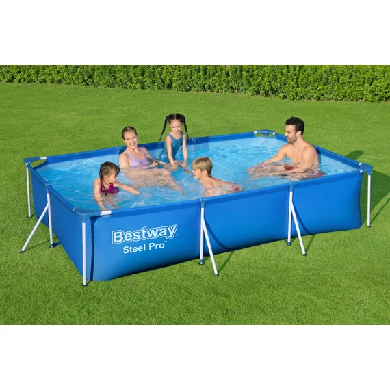 Kép 3/5 - Bestway Amalfi szögletes fémvázas medence szett 300x201x66 cm