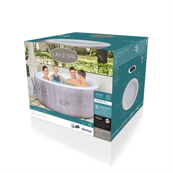 Lay-Z-Spa Cancun AirJet felfújható masszázsmedence 1.80m x 66cm