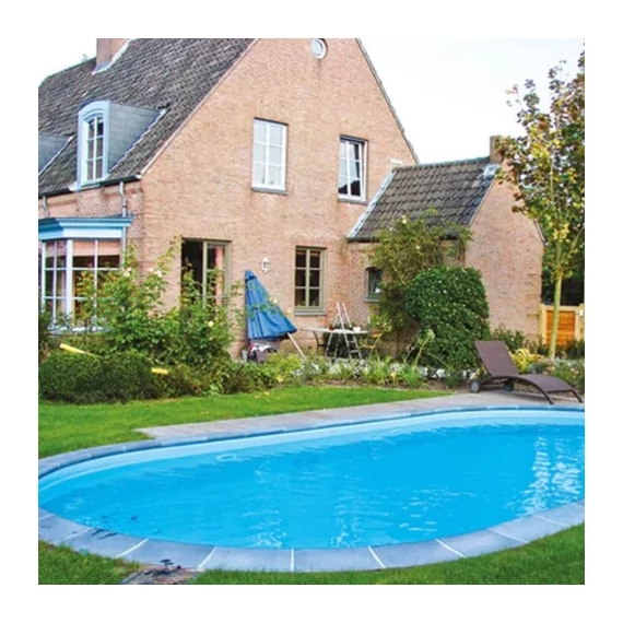 TIERRA BLUE POOL süllyesztett ovális medence 6,0 x 3,0 x 1,5 m /Kék fóliával
