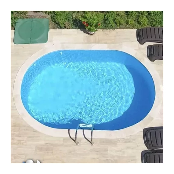 TIERRA BLUE POOL süllyesztett ovális medence 6,0 x 3,0 x 1,5 m /Kék fóliával