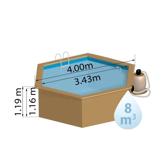 PONTAQUA TIMBER fa medence Ø4 x 1,19 m