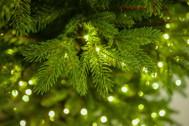 Kevert levelű 3D műfenyő külső ágai és tűlevelei élethűek.